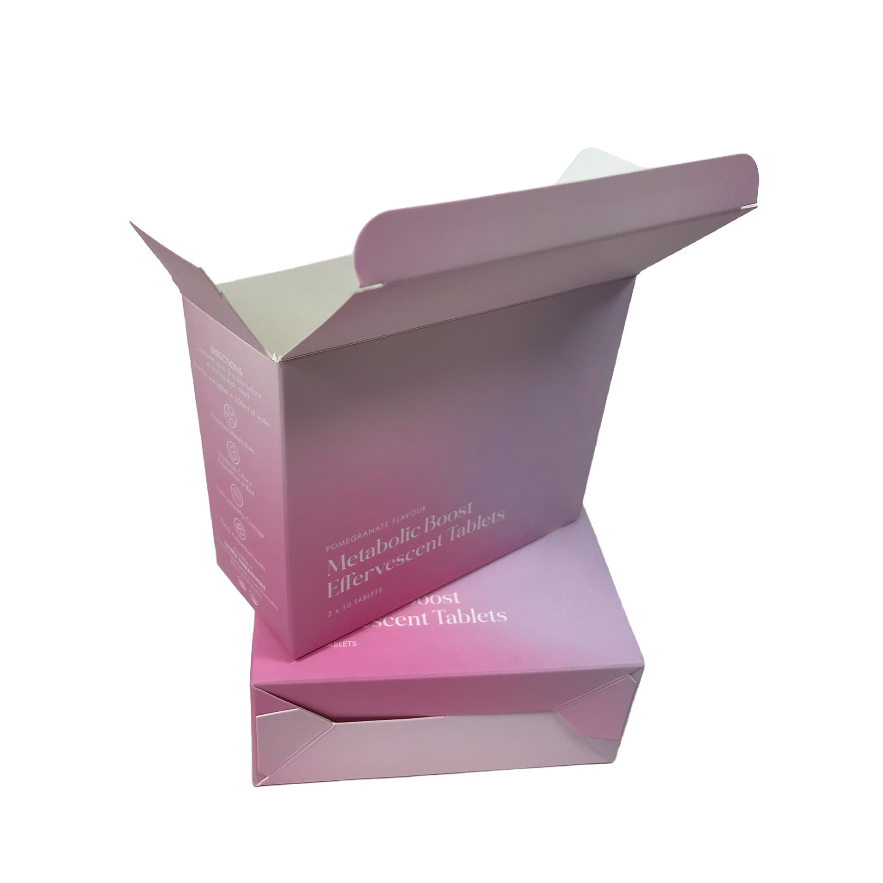 Custom Pink Logo Printed Pills Packaging Box for Healthcare Supplement Auto-lock Bottom Paper Carton Matte Lamination for Tablet