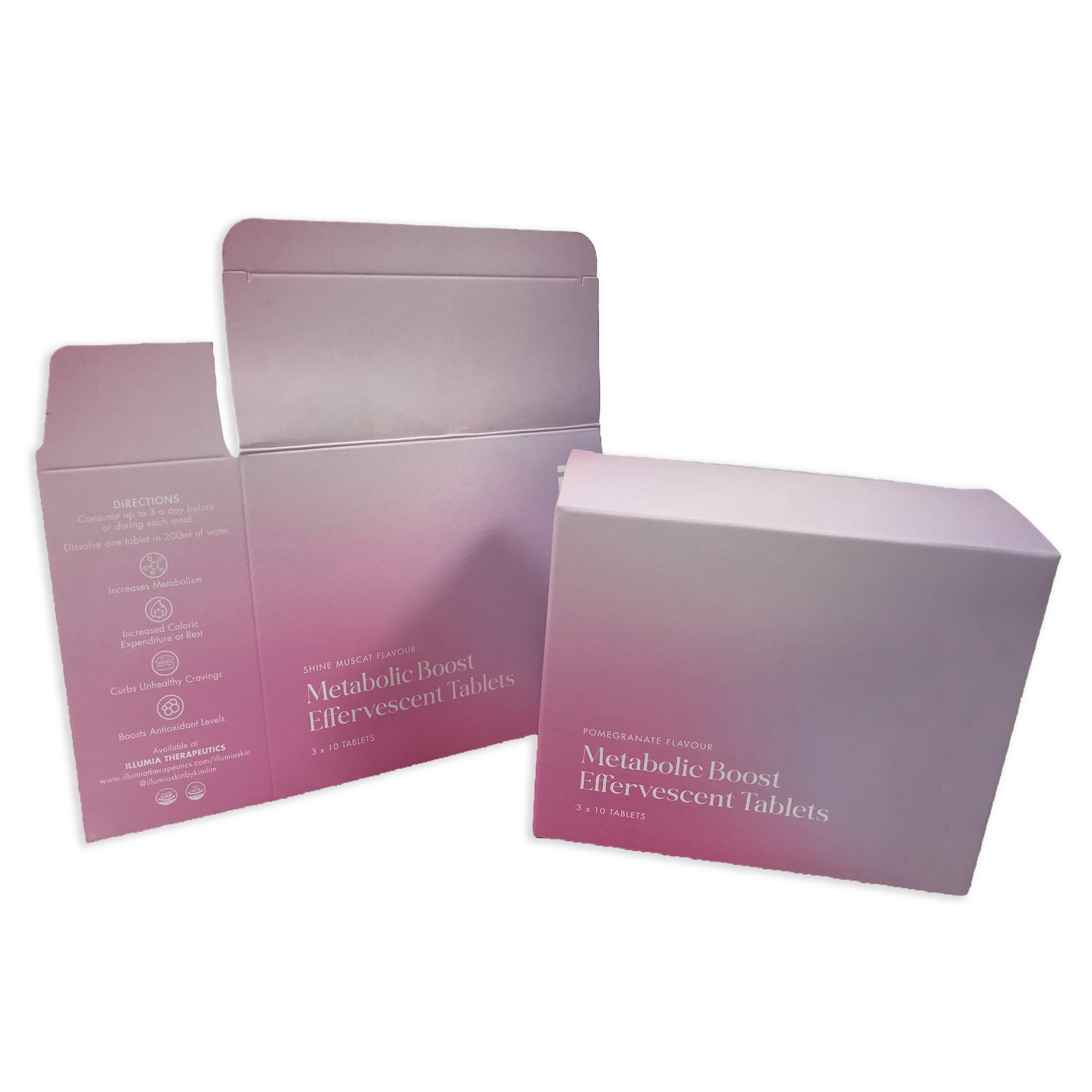 Custom Pink Logo Printed Pills Packaging Box for Healthcare Supplement Auto-lock Bottom Paper Carton Matte Lamination for Tablet