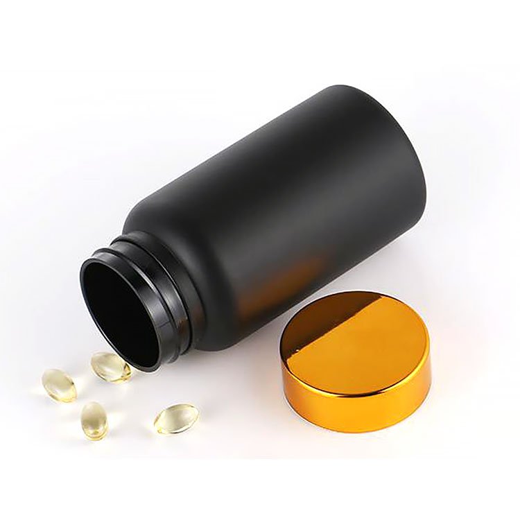 Wholesale 80ml 100ml 120ml 150ml Healthcare Black Medicine Bottle Empty Supplement Capsule Bottle with Black Lid