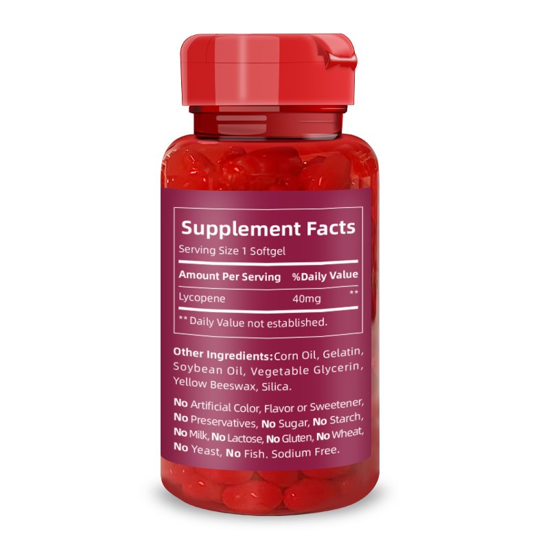 Lycopene 40 mg Supplement for Prostate and Heart Health Support Contains Antioxidant Properties 60 Rapid Release Softgels