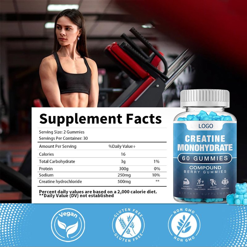 Wholesale Creatine Monohydrate Gummies Energy Gummy Candy Male Enhancements Weight Mass Gain Healthcare Supplements Manufacturer