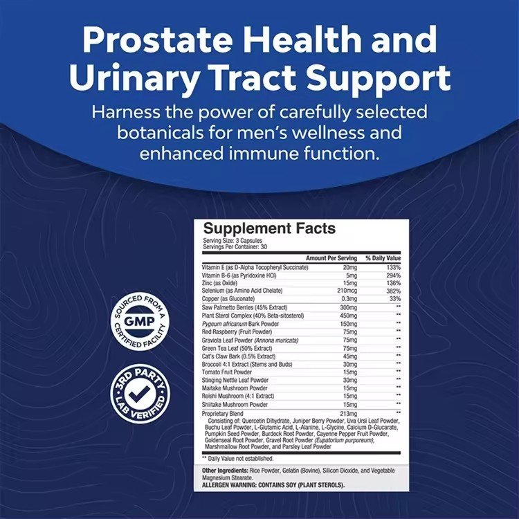 Advanced 90-Capsule Prostate Support Supplements for Adults Relief from Frequent Urination Not Children Pregnant Women Teenagers