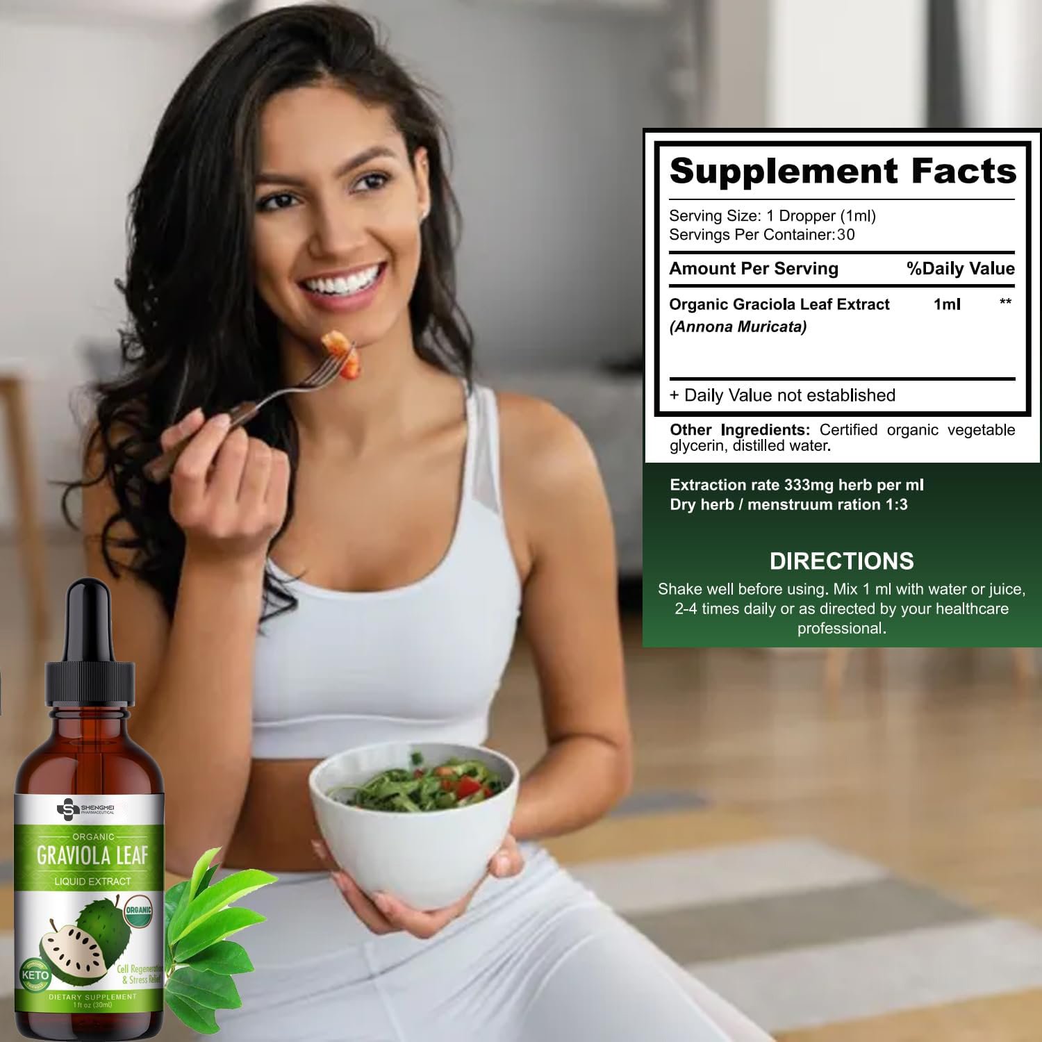 OEM Healthcare Dietary Supplement 30ml 60ml Graciola Leaf Extract Immune Drops
