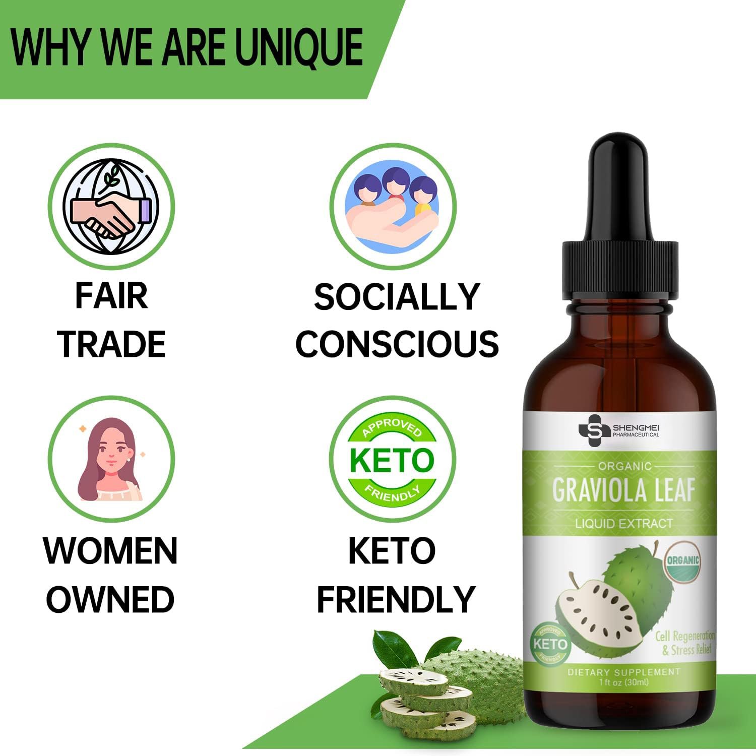 OEM Healthcare Dietary Supplement 30ml 60ml Graciola Leaf Extract Immune Drops