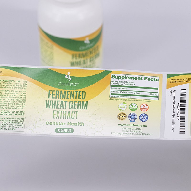 custom waterproof printing herbal supplement label , healthcare product private sticker for dietary supplements