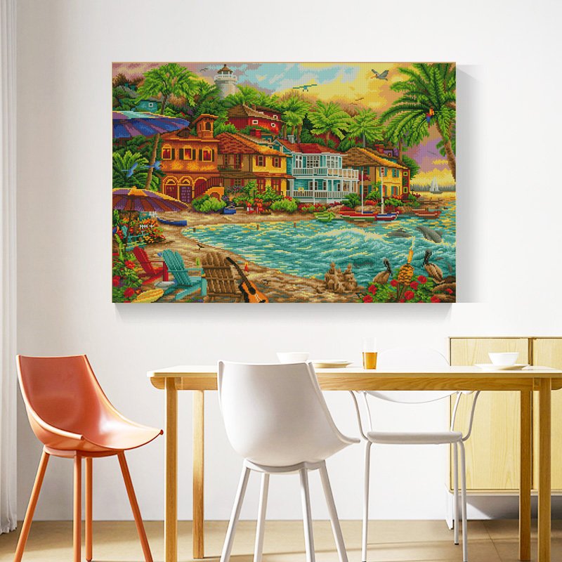 Hot sale diy diamond painting landscape custom 5D full diamond painting for adult painting and wall art