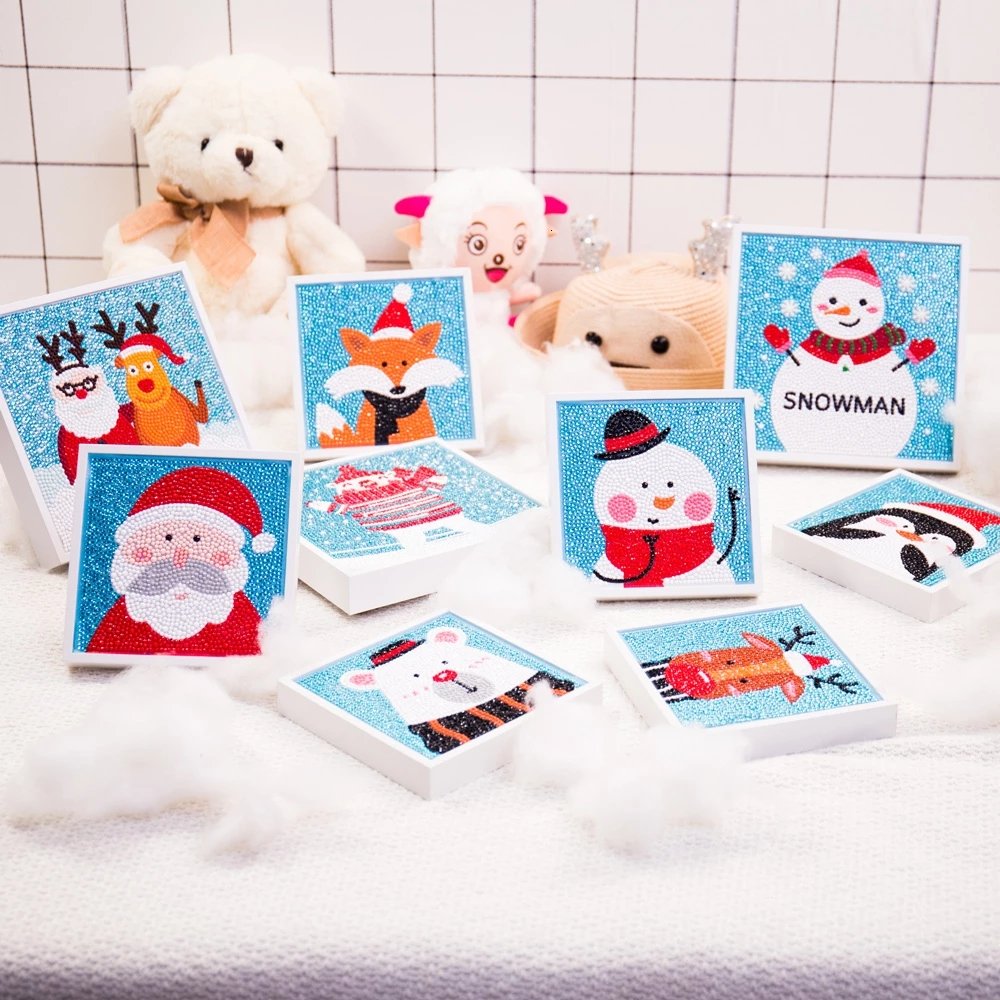 Christmas Penguin Diamond Painting Kit for Kids Christmas Painting by Number Kits Christmas Decoration Handwork Children Gift
