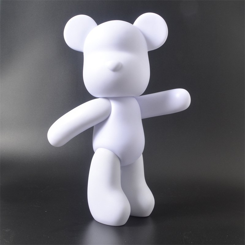 Fluid Bear set Handmade Diy Graffiti Bearbrick Statue Manual Parent-child Toys Fluid Painting Violent Bear Sculpture Home Decor