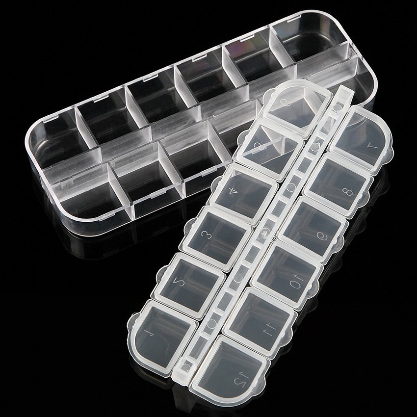 12 Slots Nail Art Decorations Storage Box Diamond Painting Kits Nail Art Rhinestone Tools Jewelry Beads Storage Boxes