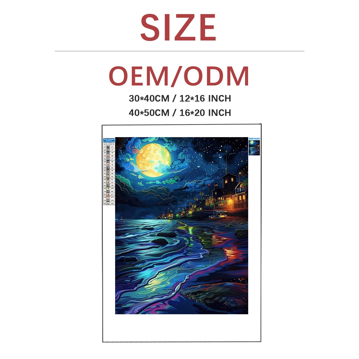 Custom Diamond Painting Art Kits Home Decoration Bright Moon Scenery Modern Wall Art DIY 5D Diamond Painting Crystals Painting