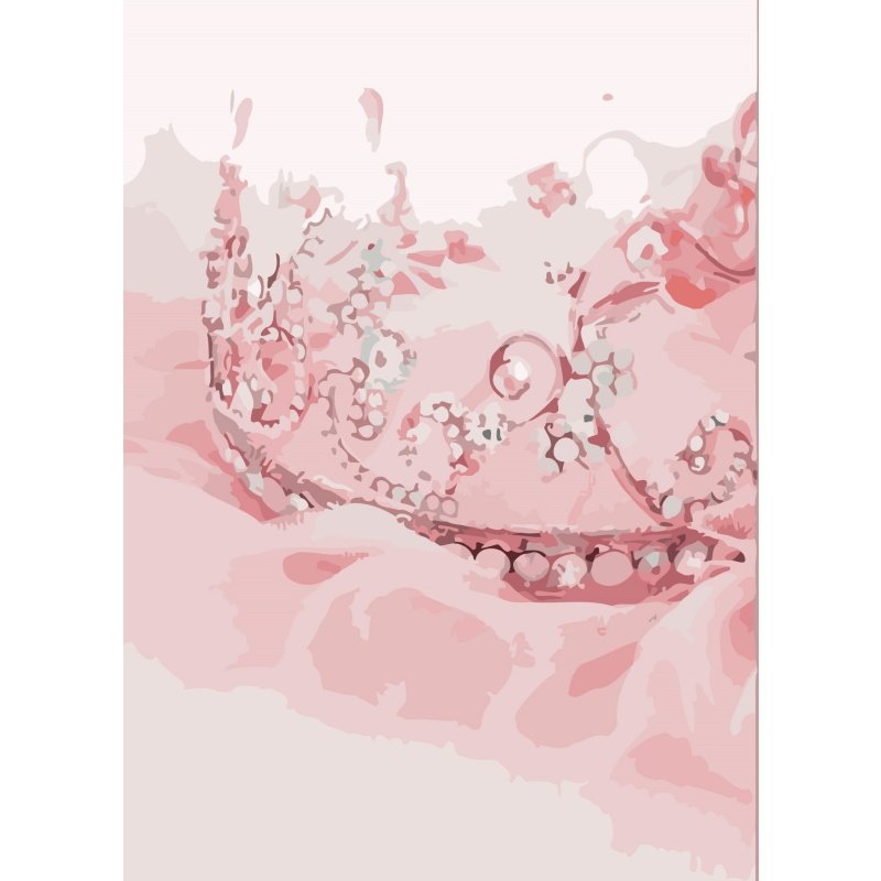 Latest Designed Digital Flower/The Princess's Crown Pink Series Painting by Numbers DIY Art Craft Kit for Home Decoration