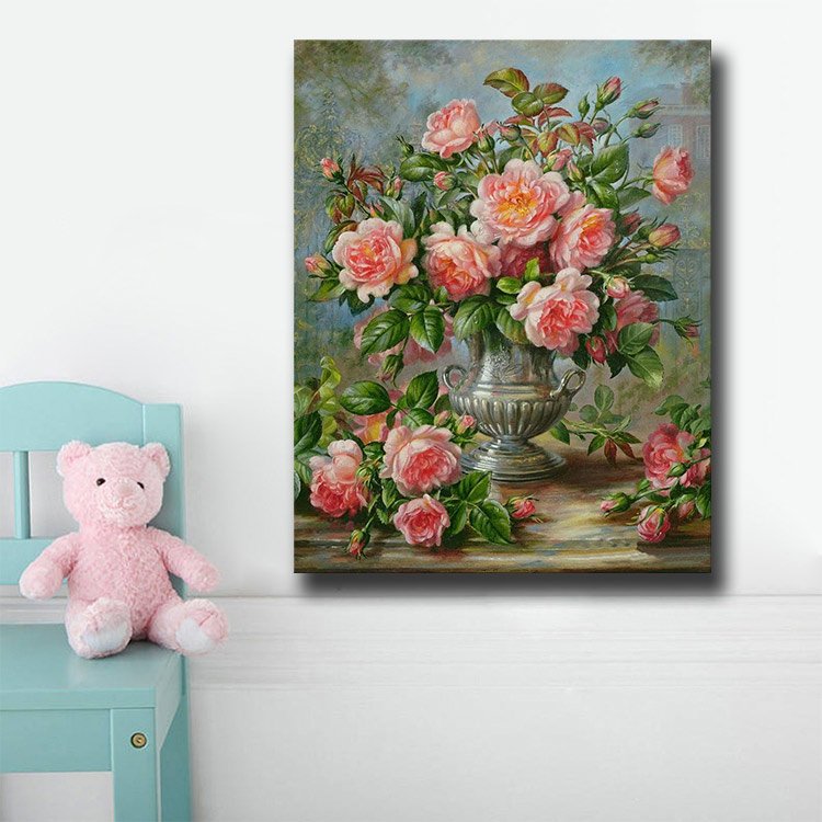 Ever Moment Diamond Painting 5D DIY Picture Of Rhinestone Colorful Flower in Vase Diamond Embroidery Mosaic Full S2F2478