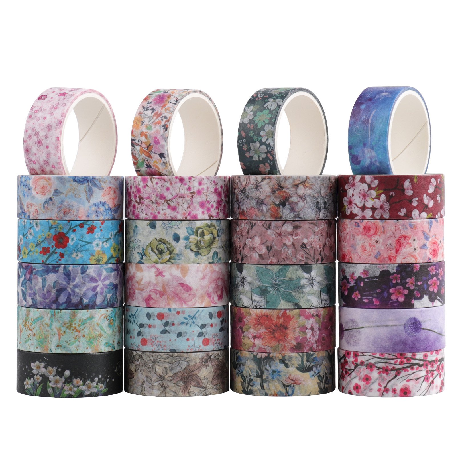20 Rolls Washi Masking Tape Set,Decorative Floral Washi Tape for for DIY Diamond Painting Kits