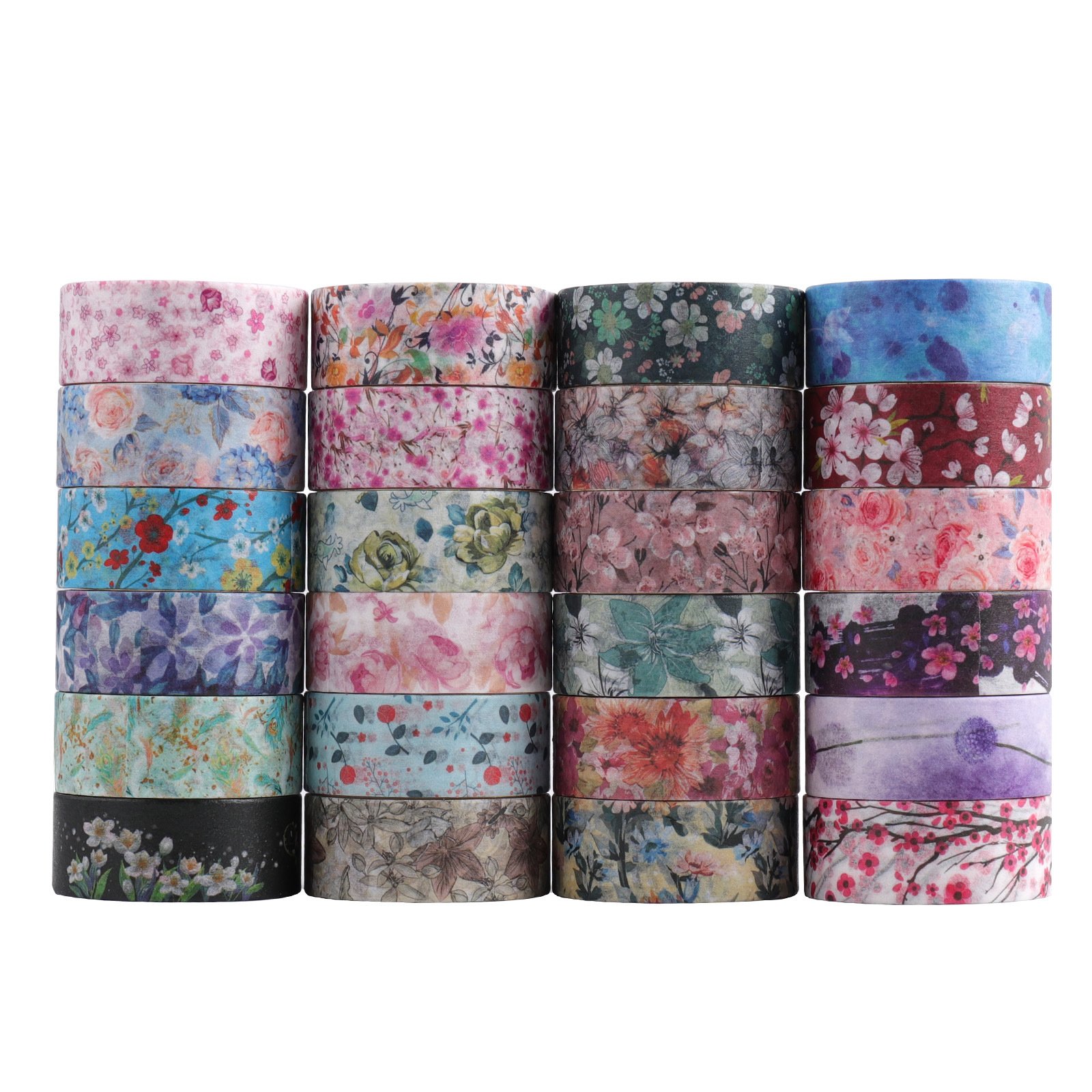 20 Rolls Washi Masking Tape Set,Decorative Floral Washi Tape for for DIY Diamond Painting Kits