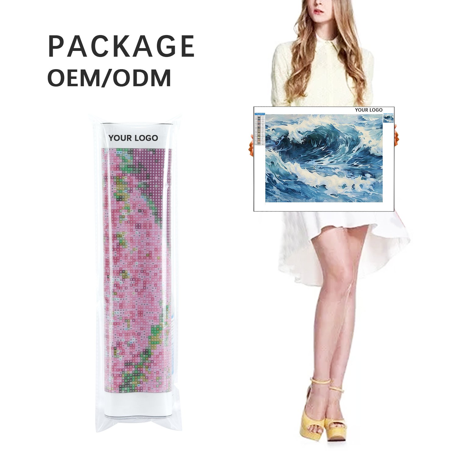 Factory Custom Modern Fashion Art 5D DIY Diamond Painting Sea Wave Scenery Diamond Art Painting Full Rhinestones Decor Painting