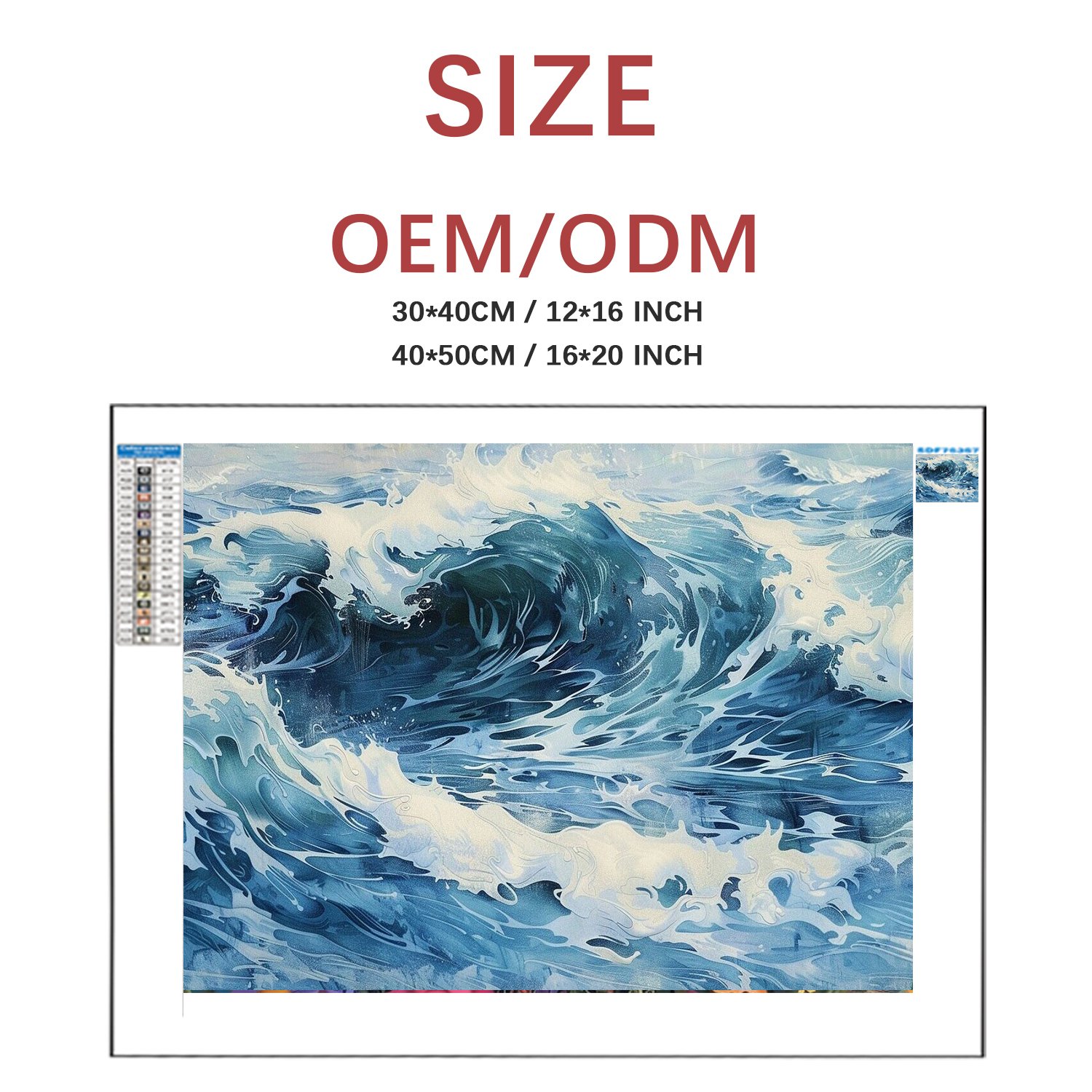 Factory Custom Modern Fashion Art 5D DIY Diamond Painting Sea Wave Scenery Diamond Art Painting Full Rhinestones Decor Painting