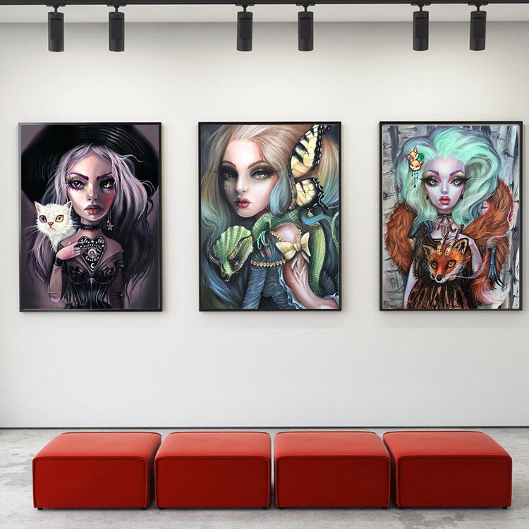 Diamond Painting Art Cartoon Bad Girl Resin Full Square Drills Handmade Mosaic Decoration Leisure At Home ASF2128