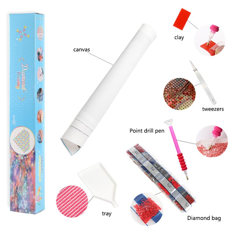 Custom Diamond Painting Kit Moon Fluorescence Beach Landscape Diamond Painting Fairy Dust Beads DIY 5d Diamond Painting
