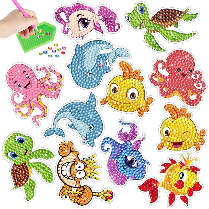 New Children's Puzzle DIY Art Diamond Painting Stickers Cartoon Diamond Painting Stickers