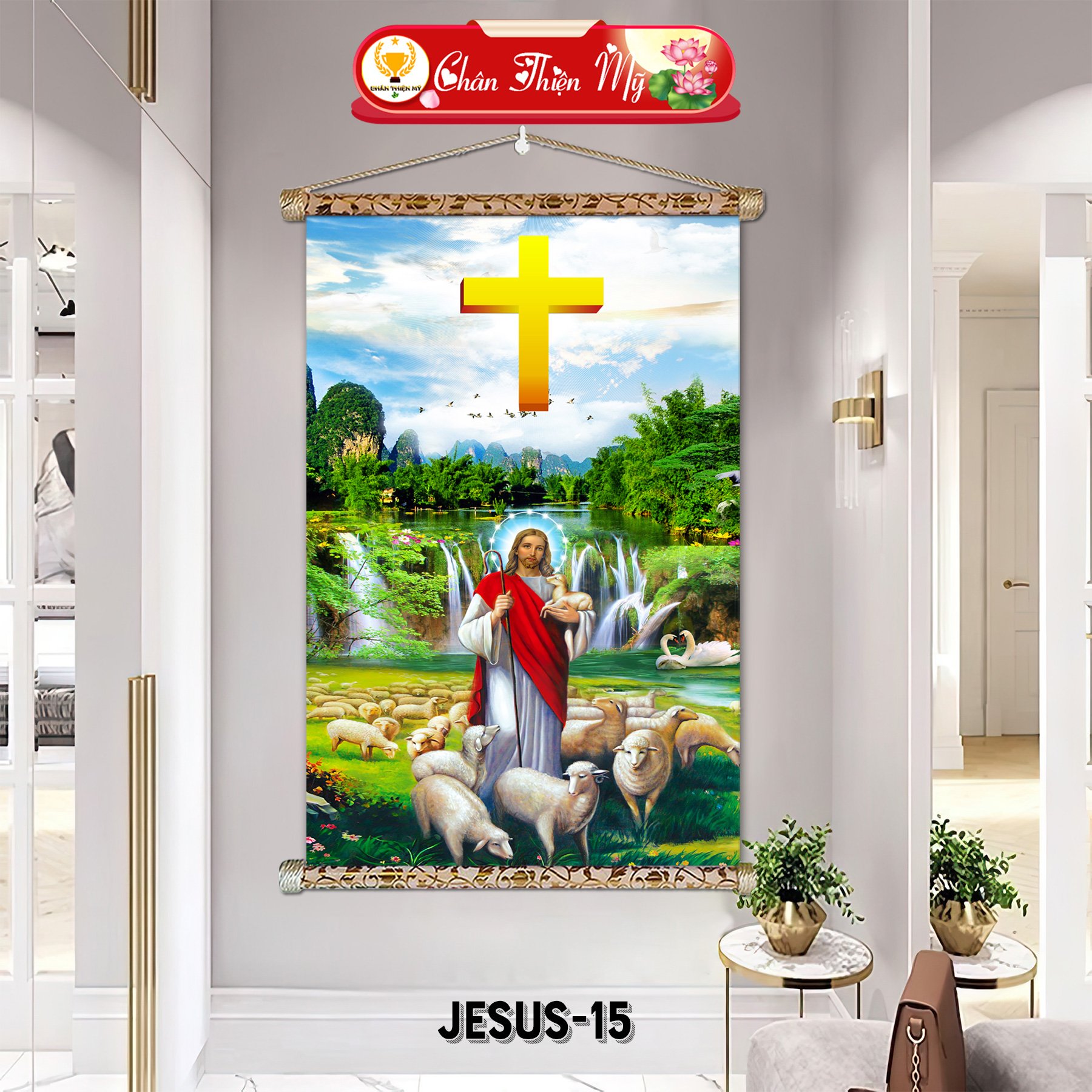 Christian God Wall Art Printed On Canvas Framed Jesus Luxury Nordic