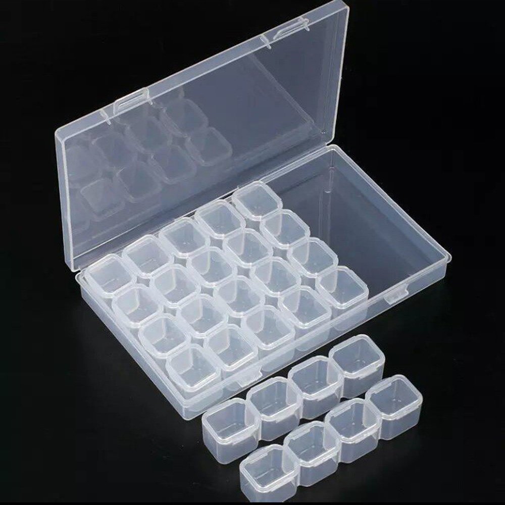 Seeds Storage box 28 Grids Diamond Painting Boxes Diamond Art Accessories Plastic Organizer Bead Organizer