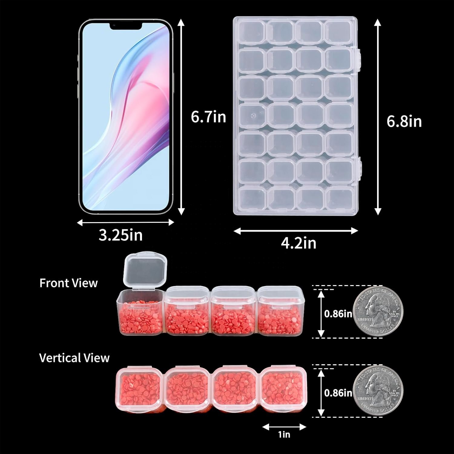 Seeds Storage box 28 Grids Diamond Painting Boxes Diamond Art Accessories Plastic Organizer Bead Organizer