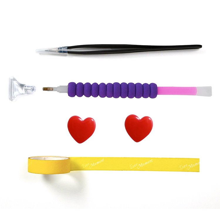 Ever Moment Diamond Painting Colorful Heart Full Square Drill Decoration Home ASF1744