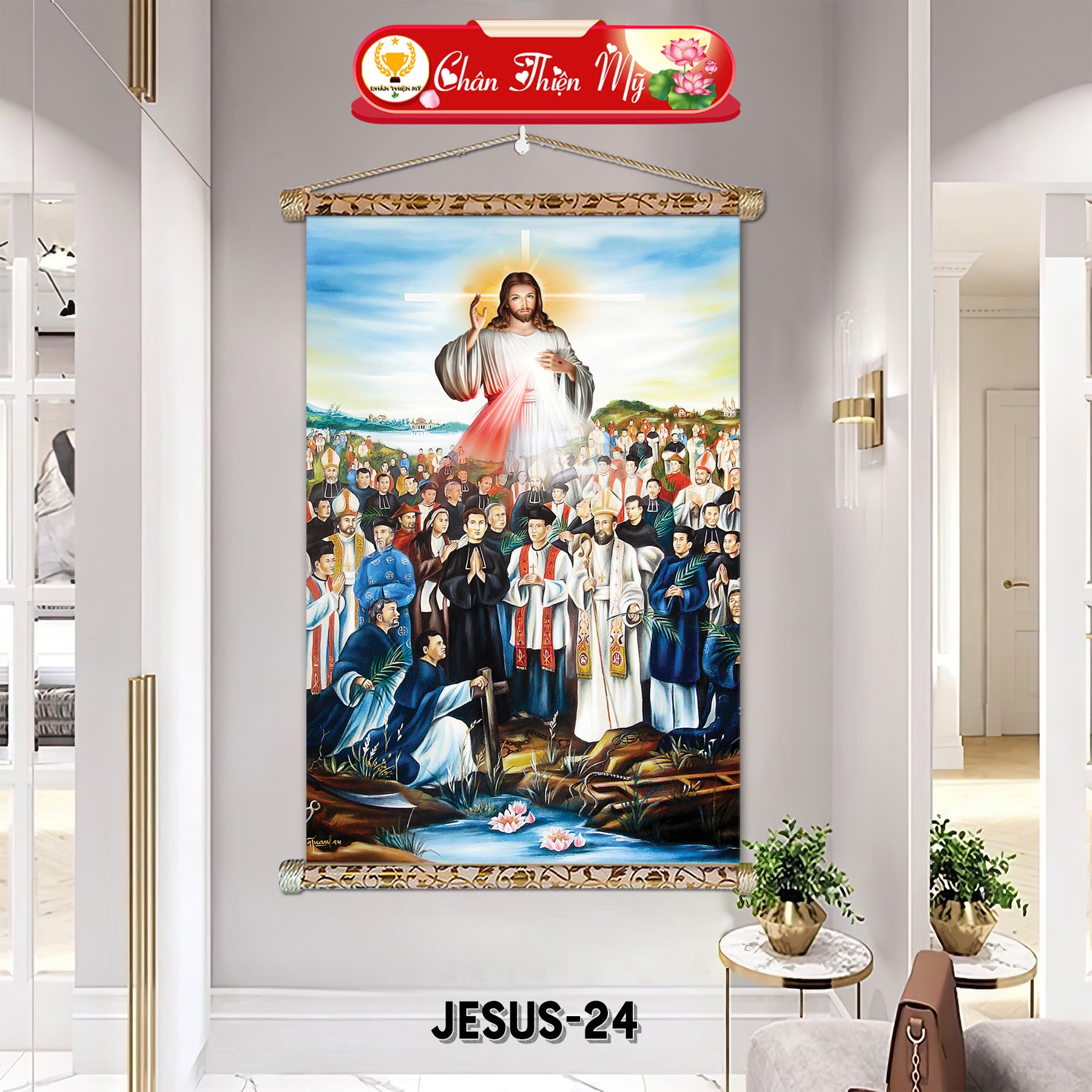 Printed on demand, Modern Catholic canvas art wall painting with jesus image