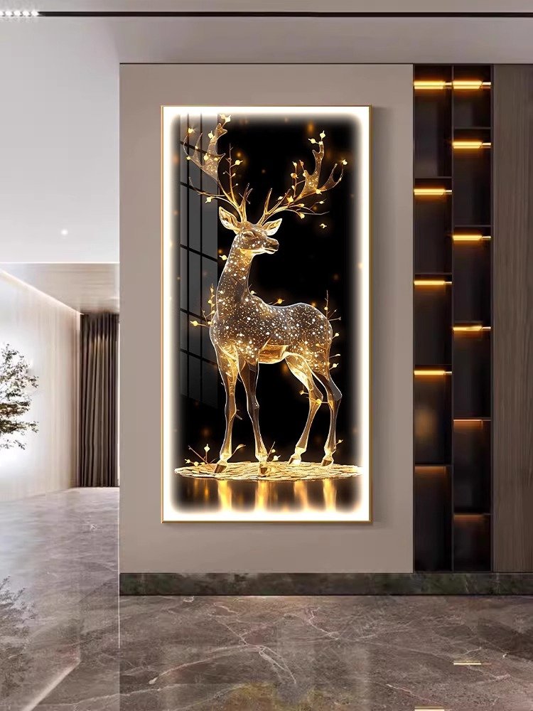 2024 Newest LED 5d Diamond crystal Porcelain painting Modern Luxury Animal wall art painting for home wall decor