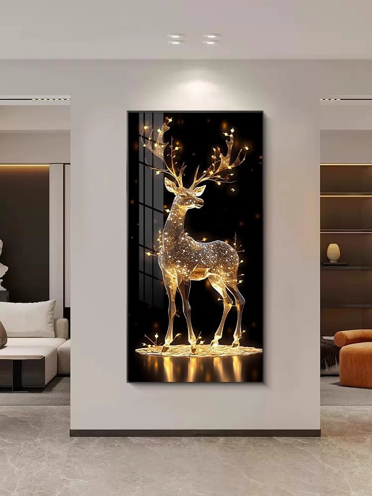 2024 Newest LED 5d Diamond crystal Porcelain painting Modern Luxury Animal wall art painting for home wall decor