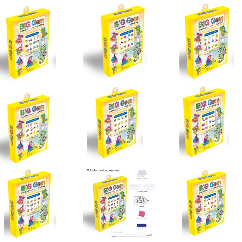 Crystal Diamond Painting Stickers Kits Food Stickers Cake Diamond Stickers 5D Ice cream Child Puzzle Color Box