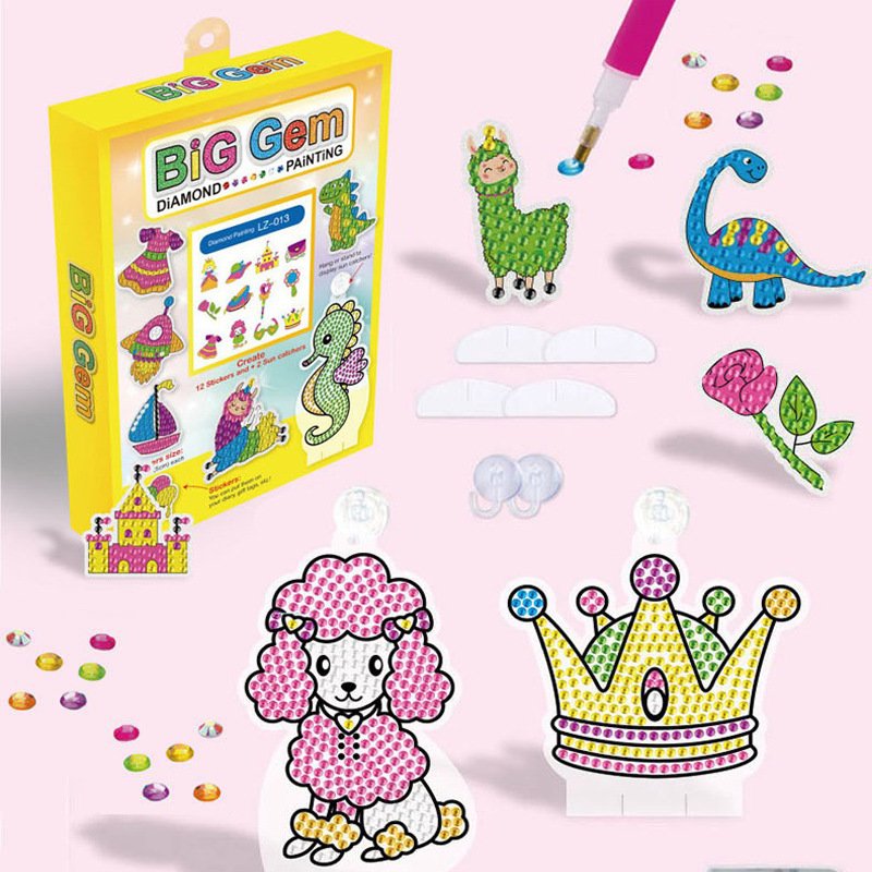 Crystal Diamond Painting Stickers Kits Food Stickers Cake Diamond Stickers 5D Ice cream Child Puzzle Color Box