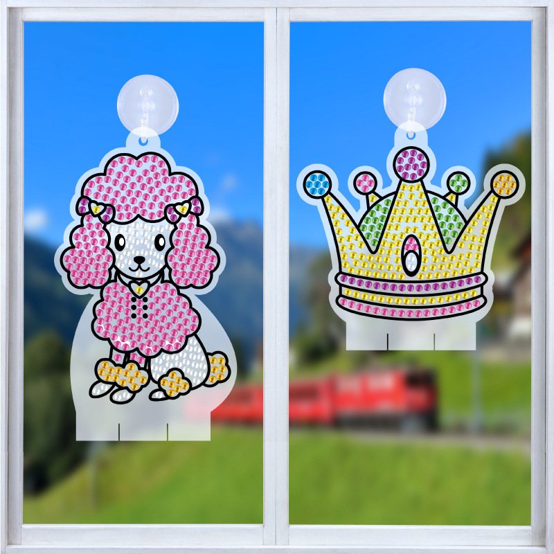 Crystal Diamond Painting Stickers Kits Food Stickers Cake Diamond Stickers 5D Ice cream Child Puzzle Color Box