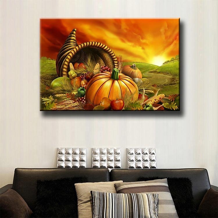 Ever Moment Halloween Diamond Painting Pumpkin Sunset Glow Full Square Decoration For Home 3F2116
