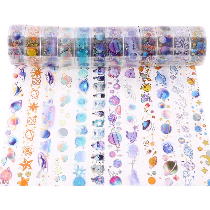 Star Space Decoraive Washi Tapes Set,Pet Washi Tapes Gift Set,Journal Washi Tapes Collection for Diy Diamond Painting