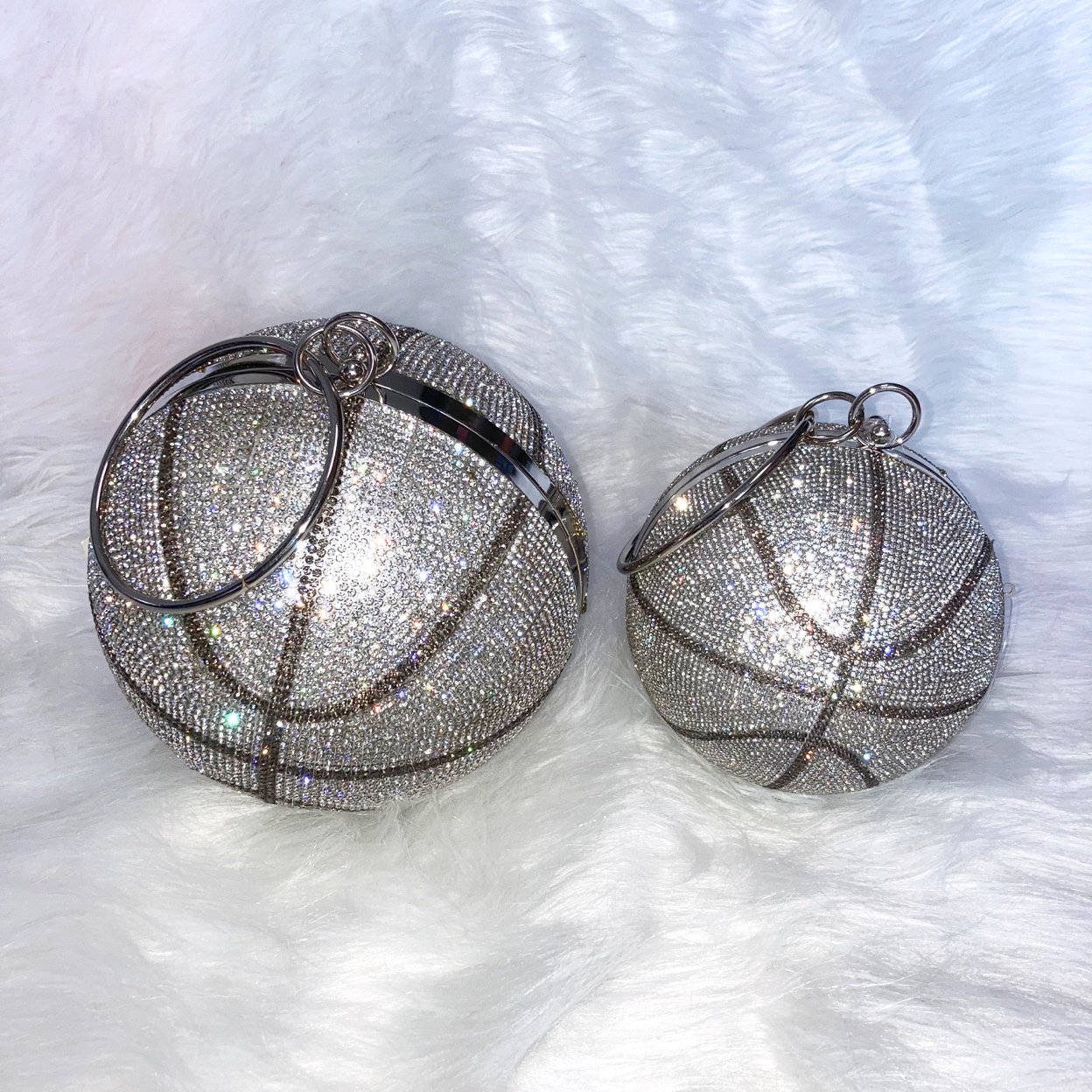 Rhinestone football basketball bag for women luxury purse diamond bag basketball purse Round bag ball shape glitter crystal