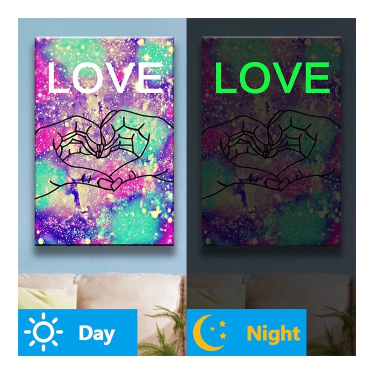 Ever Moment Luminous Diamond Painting Square Resin Drill Colorful Picture Love Artwork N008