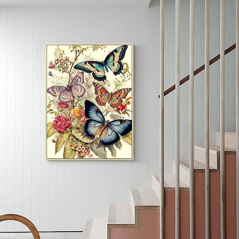 Flowers Diamond Painting Factory Wholesale 5d Butterfly Diamond Painting DIY Art Wall Decoration