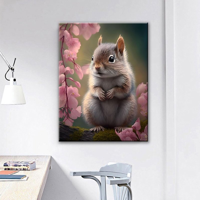 Factory Price 5d Diamond Painting Kit for Adults Animals Mouse Flannel Fairy Dust Diamond Ab Diamond Home Decor for Beginners