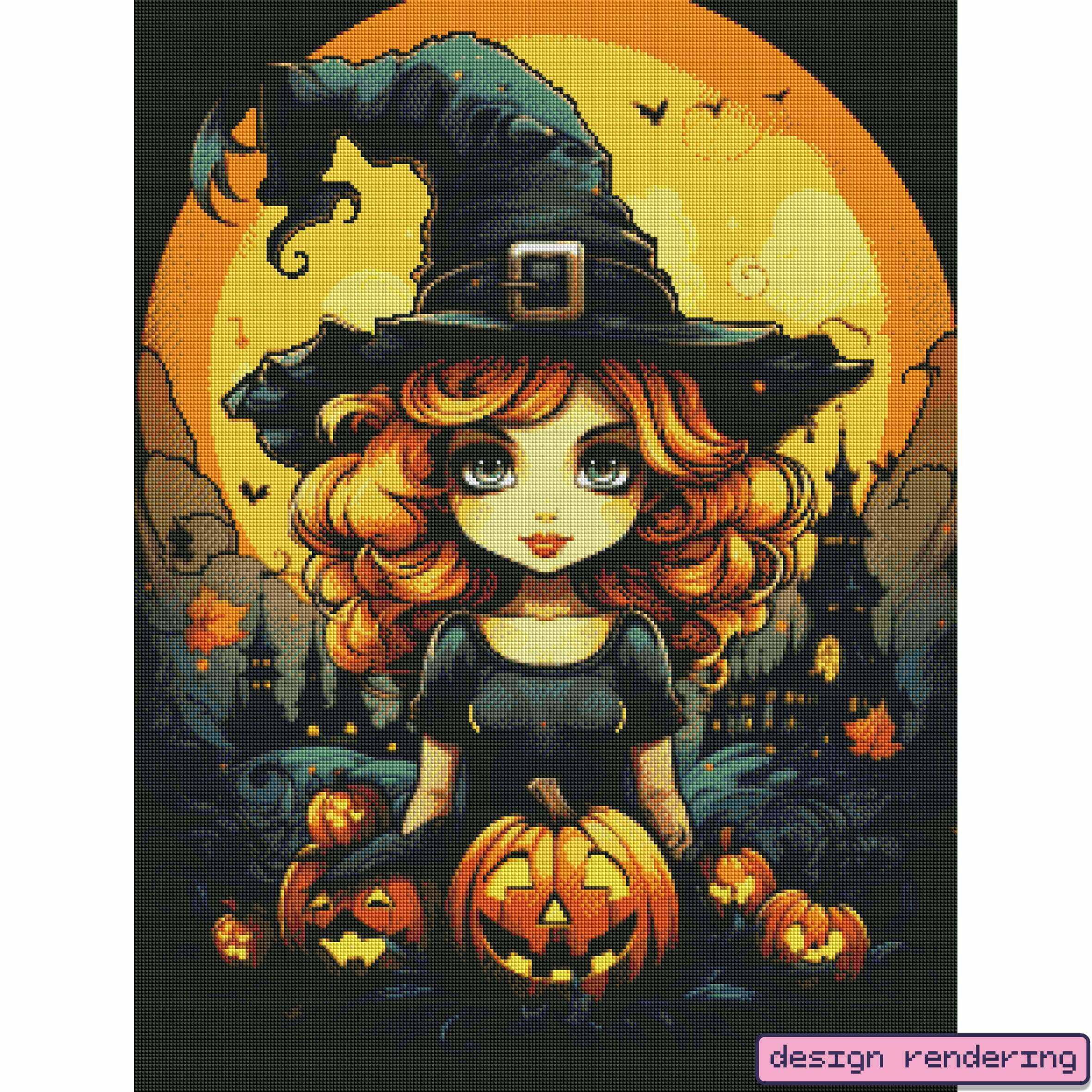 E-300 Sparkling Christmas Tree painting and wall arts house decor nude paintings diamond painting Halloween Witch