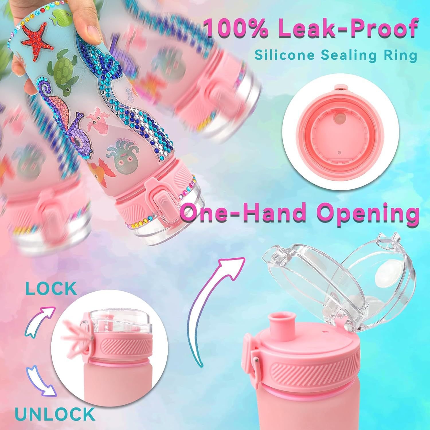 Decorate Your Own Water Bottle Kits Arts and Crafts for Children Unicorn Gem Diamond Painting Crafts