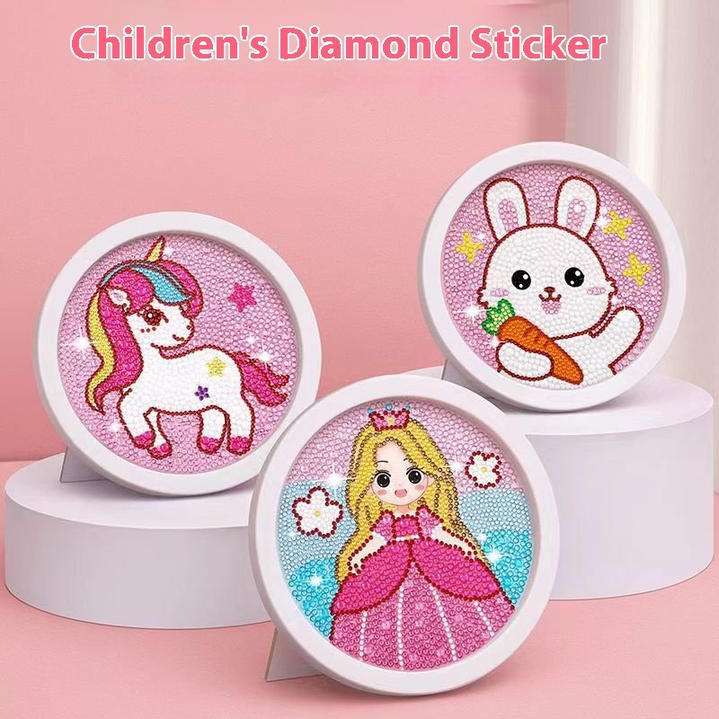 Newest Drawing toys for kids educational toys diy painting set white frame 5d diamond painting