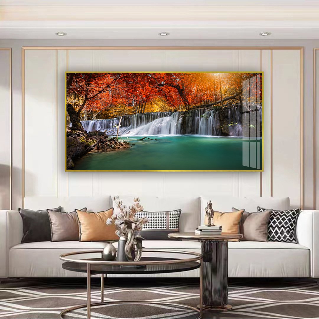 Desert galloping horse background painting hall sofa background decoration painting background wall crystal porcelain painting