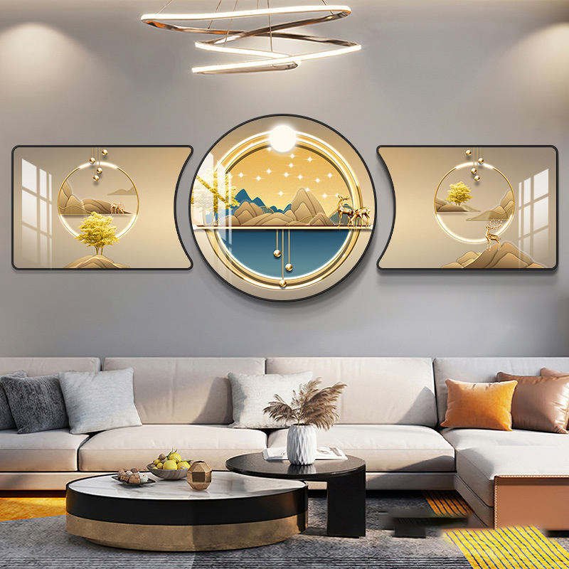 Nordic Color 3 Piece Set Fashion Abstract Wall Art Living Room Home Decoration Diamond Crystal Porcelain Painting