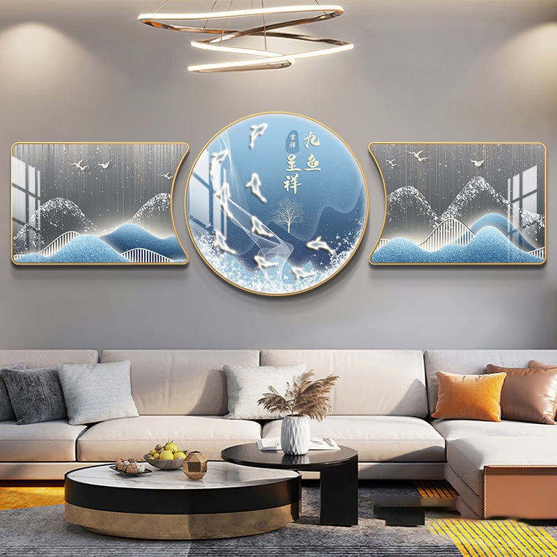 Nordic Color 3 Piece Set Fashion Abstract Wall Art Living Room Home Decoration Diamond Crystal Porcelain Painting