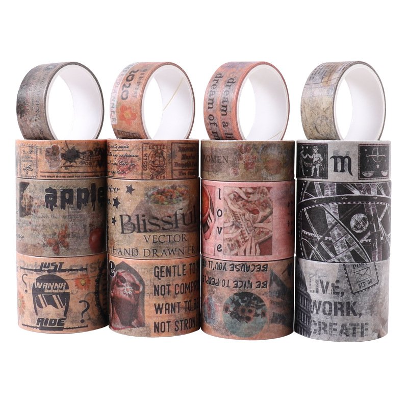 16 Rolls Vinatge David Washi Tapes Set,Paper Journal Washi Tapes Collection,Diamond Painting Washi Tapes Gift Set