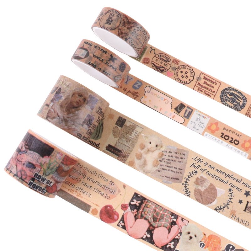 16 Rolls Vinatge David Washi Tapes Set,Paper Journal Washi Tapes Collection,Diamond Painting Washi Tapes Gift Set