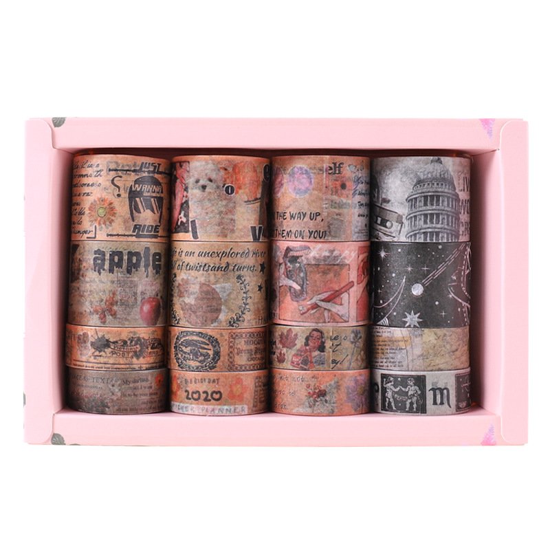 16 Rolls Vinatge David Washi Tapes Set,Paper Journal Washi Tapes Collection,Diamond Painting Washi Tapes Gift Set