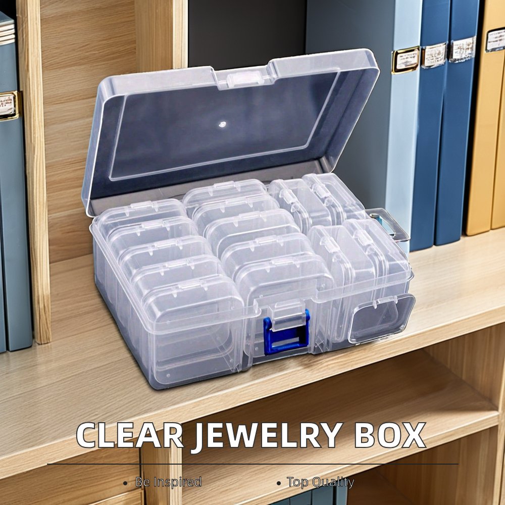15pcs Transparent Plastic Storage Bins Boxes Diamond Painting Clear Box Storage Container Bead Organizers Craft Organizers Art