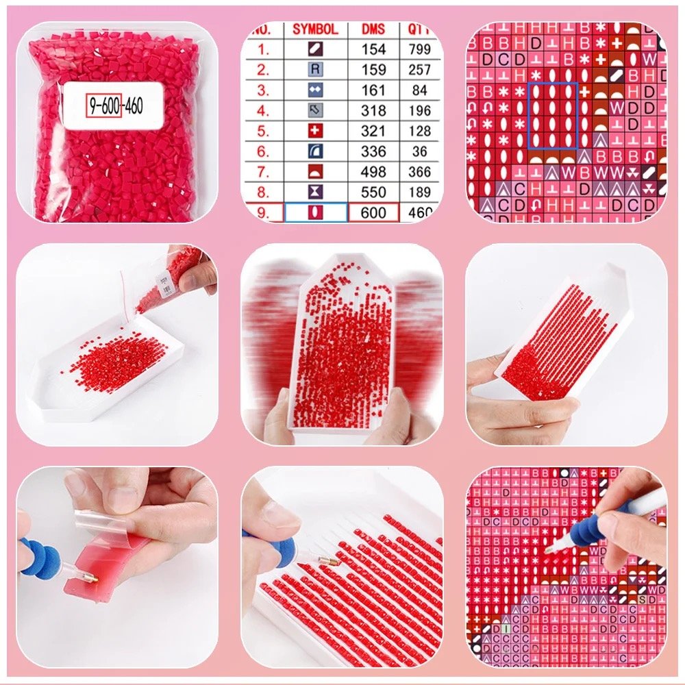 6 Pack Diamond Painting Kits, 5D Diamond Art Kits for Adults Full Drill Diamond Paintings Kit Crafts for Adults Kids Beginners